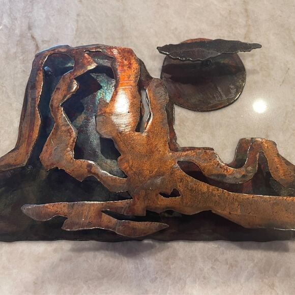 Laser cut steel Metal 3D art mountains with cloud - Picture 2 of 7